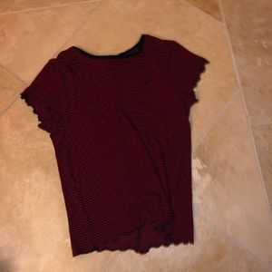 Black and red striped Volcom  tee